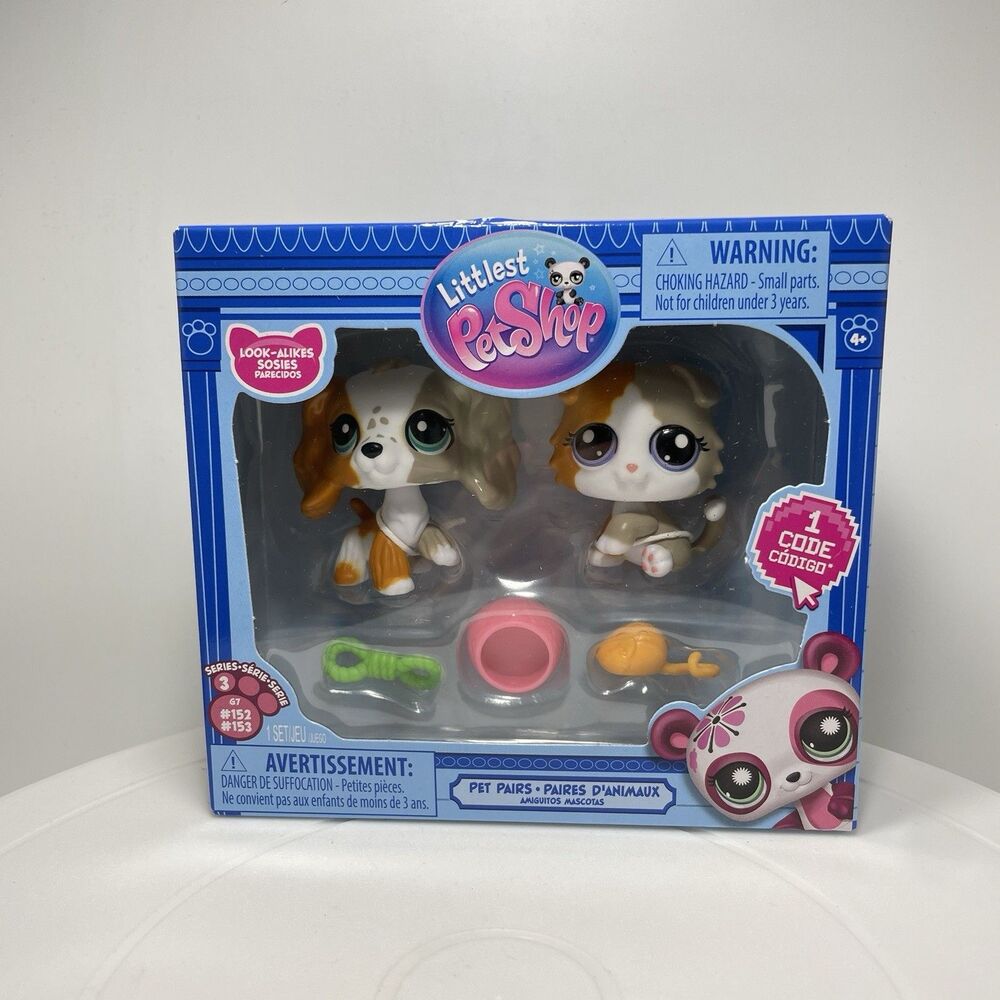 Littlest Pet Shop G7 Pet Pairs -Look-a-Likes #152 Scottish Fold & #153 Spaniel